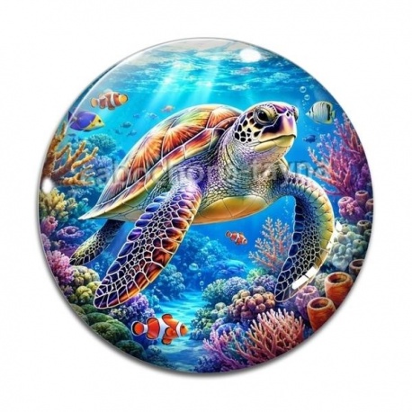 Cabochon Verre - tortue de mer
