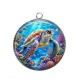 Pendentif Cabochon Argent - tortue de mer