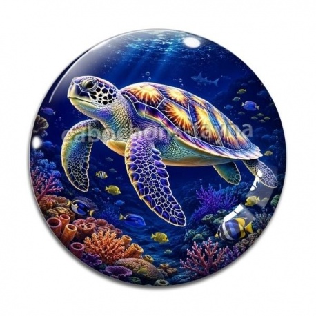 Cabochon Verre - tortue de mer