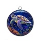 Pendentif Cabochon Argent - tortue de mer