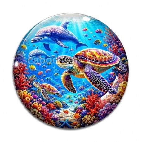 Cabochon Verre - tortue de mer