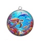 Pendentif Cabochon Argent - tortue de mer