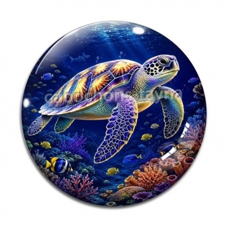 Cabochon Verre - tortue de mer