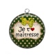 Pendentif Cabochon Argent - je t'aime maîtresse