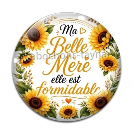 Cabochon Verre - ma belle mère elle est formidable