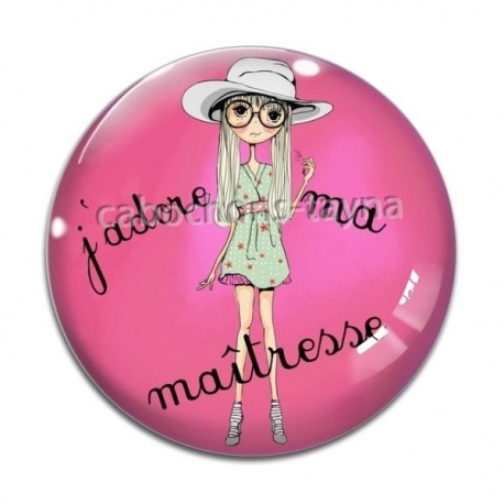 Cabochon Verre - j'adore ma maîtresse