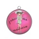 Pendentif Cabochon Argent - j'adore ma maîtresse
