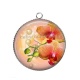 Pendentif Cabochon Argent - fleur exotique