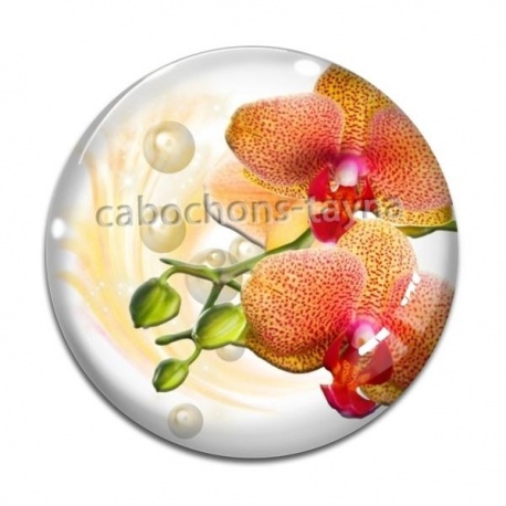Cabochon Verre - fleur exotique