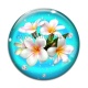 Cabochon Verre - fleur exotique