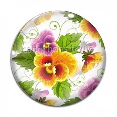 Cabochon Verre - fleur