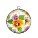 Pendentif Cabochon Argent - fleur