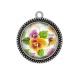 Pendentif Cabochon Argent - fleur