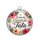 Pendentif Cabochon Argent - je suis une tata formidable