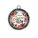 Pendentif Cabochon Argent - je suis une tata formidable