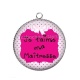 Pendentif Cabochon Argent - je t'aime ma maîtresse