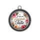 Pendentif Cabochon Argent - je suis une tatie formidable