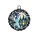 Pendentif Cabochon Argent - loup