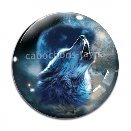 Cabochon Verre - loup