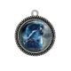 Pendentif Cabochon Argent - loup