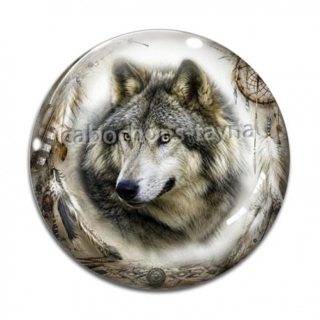 Cabochon Verre - loup