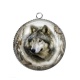 Pendentif Cabochon Argent - loup