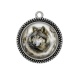 Pendentif Cabochon Argent - loup