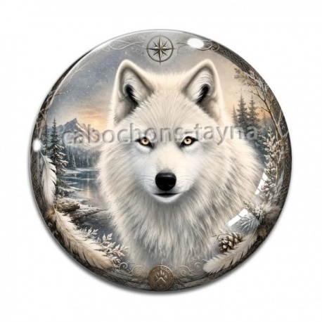 Cabochon Verre - loup