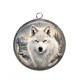 Pendentif Cabochon Argent - loup