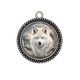 Pendentif Cabochon Argent - loup