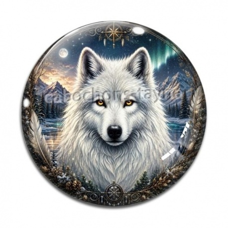 Cabochon Verre - loup