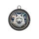 Pendentif Cabochon Argent - loup