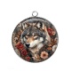 Pendentif Cabochon Argent - loup