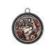 Pendentif Cabochon Argent - loup