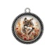 Pendentif Cabochon Argent - loup