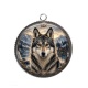 Pendentif Cabochon Argent - loup