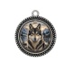 Pendentif Cabochon Argent - loup