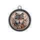 Pendentif Cabochon Argent - loup