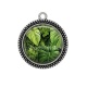 Pendentif Cabochon Argent - feuille exotique 