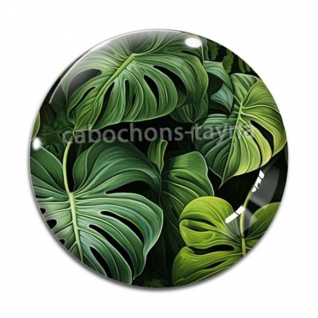 Cabochon Verre - feuille