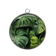 Pendentif Cabochon Argent - feuille