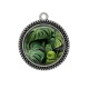 Pendentif Cabochon Argent - feuille
