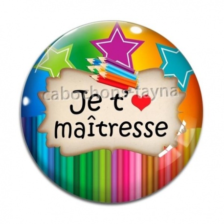 Cabochon Verre - je t'aime maîtresse
