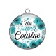 Pendentif Cabochon Argent - une super cousine