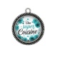 Pendentif Cabochon Argent - une super cousine