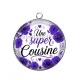 Pendentif Cabochon Argent - une super cousine