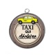 Pendentif Cabochon Argent - taxi qui déchire