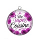 Pendentif Cabochon Argent - une super cousine