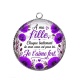Pendentif Cabochon Argent - A ma fille chaque battement de mon coeur est pour toi un Je t'aime fort
