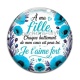 Cabochon Verre - A ma fille chaque battement de mon coeur est pour toi un Je t'aime fort